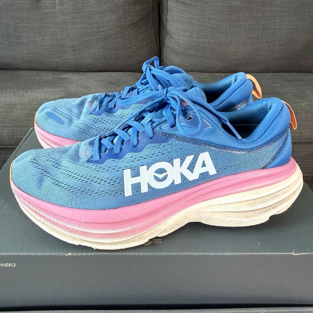 Hoka One One Bondi 8 Coastal Sky Blue Running Shoes Women's Size 10 - Picture 2 of 12